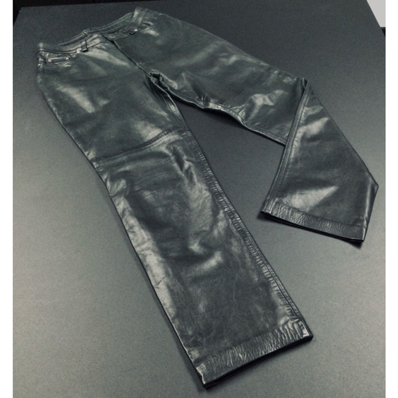 Women's Leather Pants Size 42 Black‎ size M